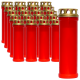 Set 20 candele rosii 98 ore cu capac metalic pentru cimitir Zniczplast